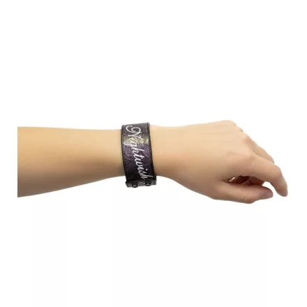 Nightwish Karkötő Symphonic fém szíj  Logo bőr Karkötő lila Méret: N
