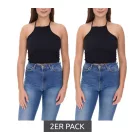 2-csomag of COURSE női crop Top, stílusos summer tank Top, 900679 fekete Méret: M