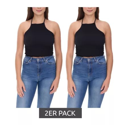 2-csomag of COURSE női crop Top, stílusos summer tank Top, 900679 fekete Méret: M