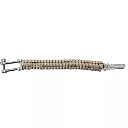 I-BRACE Paracord Karkötő, Survival Rope Braided Karkötő Made of Tear-ellenálló Parachute bézs Méret: S