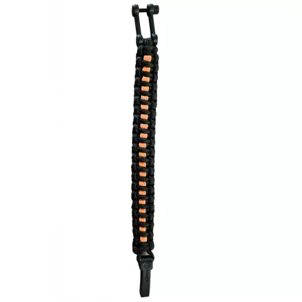 BRACE Paracord Karkötő-Survival cord Karkötő made of tearresistant 550 parachute cord  IB1015 fekete/narancssárga Méret: M