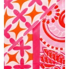 ZWILLINGSHERZ Happy Paisley szögletes sál  virágos és Ornaments in a Retro Design, divat sál 3016Q-0208-22 narancssárga/rózsaszín Méret: N