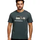 RE:fedett X NFL Seattle Seahawks férfi póló  Logo Print, pamut kerek nyakú, szürke vagy zöld Tie-Dye Méret: S