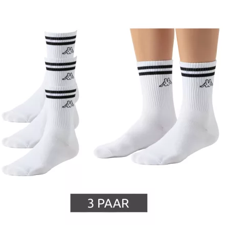 3 pár Kappa Tennis Zokni, pamut Zokni  márka Print, Everyday Zokni, 371E7JW A00 fehér Méret: 39_42