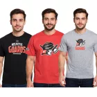 European League of Football Helvetic Guards férfi póló nyomtatott Fanwear in szürke, piros, vagy fekete Méret: M
