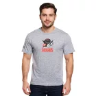 European League of Football Helvetic Guards férfi póló nyomtatott Fanwear in szürke, piros, vagy fekete Méret: XL