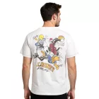 RE:fedett X LOONEY TUNES férfi póló  Tasmanian Devil vagy Basketball Print, pamut kerek nyakú, ekrü-fehér Méret: S