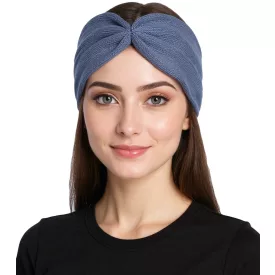   ZWILLINGSHERZ kötött Headband, gyapjú Headband, Headwear, elegáns kötött, Winter Headband, kiegészítő, 8007 farmer kék Méret: N