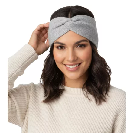 ZWILLINGSHERZ kötött Headband, Cashmere Headband, Headwear, elegáns kötött, Winter Headband, kiegészítő, 8007 világos szürke Méret: N