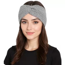   ZWILLINGSHERZ kötött Headband  gyapjú, Chunky kötött Headwear, Winter Headband, kiegészítő, 8007 világos szürke Méret: N