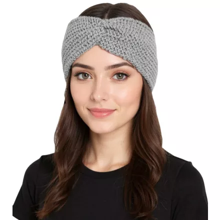 ZWILLINGSHERZ kötött Headband  gyapjú, Chunky kötött Headwear, Winter Headband, kiegészítő, 8007 világos szürke Méret: N