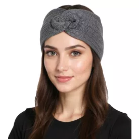   ZWILLINGSHERZ kötött Headband Cashmere Headband Headwear elegáns kötött Winter Headband kiegészítő 8007 Medium szürke Méret: N