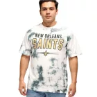 RE:fedett X NFL férfi póló új Orleans Saints Logo Lettering pamut Ing kerek nyakú Ing szürke vagy bézs Méret: S