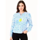 ZWILLINGSHERZ Ornaments női Summer blúz tunika Ing  Tassels 33223 in rózsaszín, zöld, vagy kék Méret: L_XL