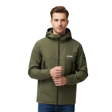 NAPAPIJRI A-Biois Lélegző Softshell dzseki Férfi átmeneti dzseki kapucnival NP0A88TNG0A1 Khaki zöld Méret:L