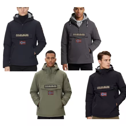 NAPAPIJRI Rainforest Pocket 2 Vízlepergető Anorák Kabát Téli Kabát Fekete, Sötétkék, Sötétszürke vagy Khaki Méret:XL