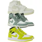 NIKE Air Jordan 1 Mid női edzőcipő edző cipő ódi bőr Mid-Top edzőcipő edző cipő BQ6472 in fehér/sárga, fehér/zöld, vagy bézs/fehér Méret: 36_1_2