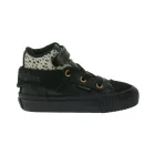BRITISH KNIGHTS Roco Baba Mid-Top Sneaker Cirmos Mintával - Kisgyermek Fűzős Cipő Lehajtható Szárral - Lányok B48-3709I Fekete Méret:20