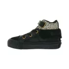 BRITISH KNIGHTS Roco Baba Mid-Top Sneaker Cirmos Mintával - Kisgyermek Fűzős Cipő Lehajtható Szárral - Lányok B48-3709I Fekete Méret:20