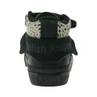 BRITISH KNIGHTS Roco Baba Mid-Top Sneaker Cirmos Mintával - Kisgyermek Fűzős Cipő Lehajtható Szárral - Lányok B48-3709I Fekete Méret:20