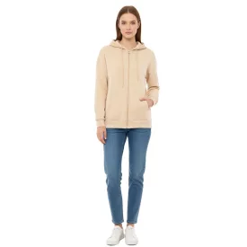   ZWILLINGSHERZ női Hooded cipzár-Up pulóver  zseb 46094-29 bézs Méret: S