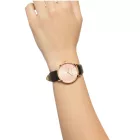 lilyandstone női analóg Quartz óra karóra  bőr szíj, kerek vagy szögletes tok, fekete/rózsa arany vagy fekete/arany Méret: N