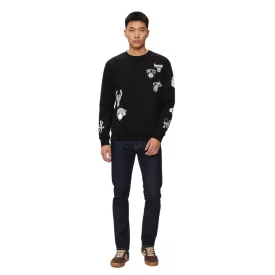   Hollister X NBA Férfi pulóver NBA csapat logókkal, pamut hosszú ujjú póló, 322-221-1592-908, Fekete Méret:M
