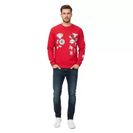  Hollister X NBA férfi pulóver  NBA Team Logos, pamut hosszú-újj Ing, 322-221-1592-508, piros Méret: S