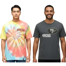   RE:fedett X NFL San Francisco 49ers férfi nyomtatott póló, pamut kerek nyakú, RCNFL13, színes Batik vagy szürke Méret: S