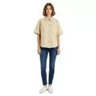 Versatile női túlméretezett Baggy Summer Shaket pamut Ing dzseki kabát Kabát 971295 bézs Méret: 44