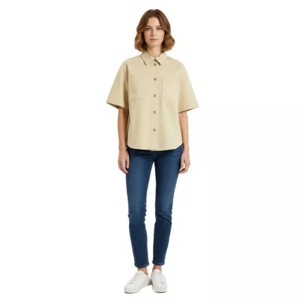 Versatile női túlméretezett Baggy Summer Shaket pamut Ing dzseki kabát Kabát 971295 bézs Méret: 46