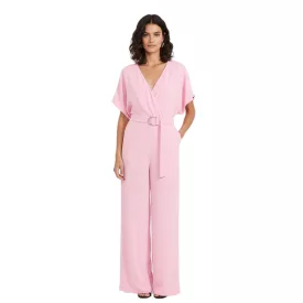   Loose-fitting női overáll  wide legs és tie Öv, perfect for új Year''s Eve, 969950 rózsaszín Méret: 50