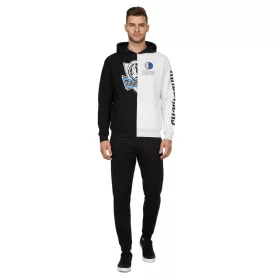   Hollister X NBA Dallas Mavericks Férfi kapucnis pulóver csapatlogó nyomattal, pamut pulóver 322-221-1590-125, Fehér/Fekete Méret:L