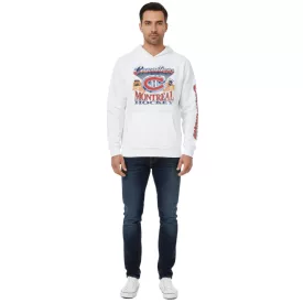   Hollister x NHL Montreal Canadiens férfi pulóver  Team Logo Print, pamut pulóver 322-221-1606-100 fehér Méret: S
