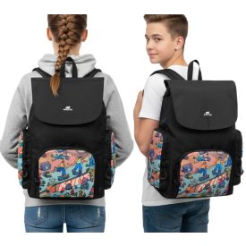   Rivacase Agora Urban Skaters hátizsák táska, Everyday hátizsák táska,  hátizsák táska, 15L, 5425 BK, fekete/színes Méret: N