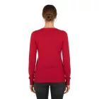 stílusos Unisex férfi női V-nyak kötött Pulóver in prémium pamut 002 piros Méret: XS