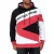 férfi sporty pulóver in szín-blocking stílus, hooded pulóver, Pulóver 4727, fekete/fehér/piros Méret: 2XL