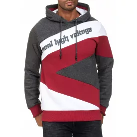   férfi sporty pulóver in szín-blocking stílus, hooded pulóver Pulóver 4727 anthracite/fehér/bordó Méret: S