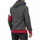 férfi sporty pulóver in szín-blocking stílus, hooded pulóver Pulóver 4727 anthracite/fehér/bordó Méret: S