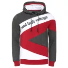 férfi sporty pulóver in szín-blocking stílus, hooded pulóver Pulóver 4727 anthracite/fehér/bordó Méret: S