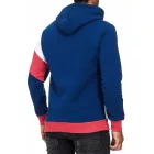 férfi sporty pulóver in szín-blocking stílus, hooded pulóver Pulóver 4727 Navy/fehér/piros Méret: L