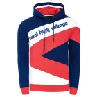 férfi sporty pulóver in szín-blocking stílus, hooded pulóver Pulóver 4727 Navy/fehér/piros Méret: L