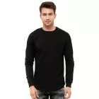 Urban férfi pulóver  ribbed újj design, pulóver Pulóver 19056, fekete Méret: S