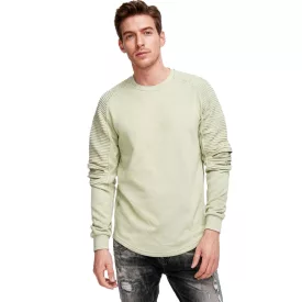   Urban férfi pulóver  ribbed újj design, pulóver Pulóver 19056, világos zöld Méret: L