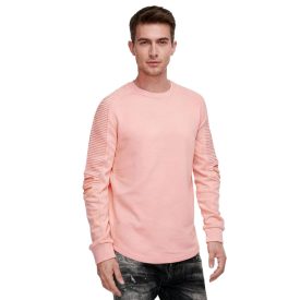   Urban férfi pulóver  ribbed újj design, pulóver Pulóver 19056, rózsaszín Méret: S