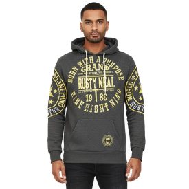   Versatile férfi kapucnis pulóver  cool márka prints pulóver Pulóver 19078 Anthracite Méret: M