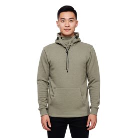   trendi férfi hooded Pulóver  integrated face álarc. pulóver pulóver 19139 Khaki Melange Méret: L