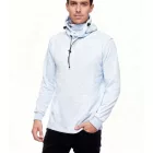 trendi férfi hooded Pulóver  integrated face álarc, pulóver pulóver 19139, kék melange Méret: 2XL