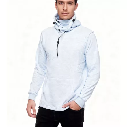 trendi férfi hooded Pulóver  integrated face álarc, pulóver pulóver 19139, kék melange Méret: S