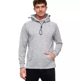   trendi férfi hooded Pulóver  integrated face álarc. pulóver pulóver 19139 szürke Melange Méret: 3XL